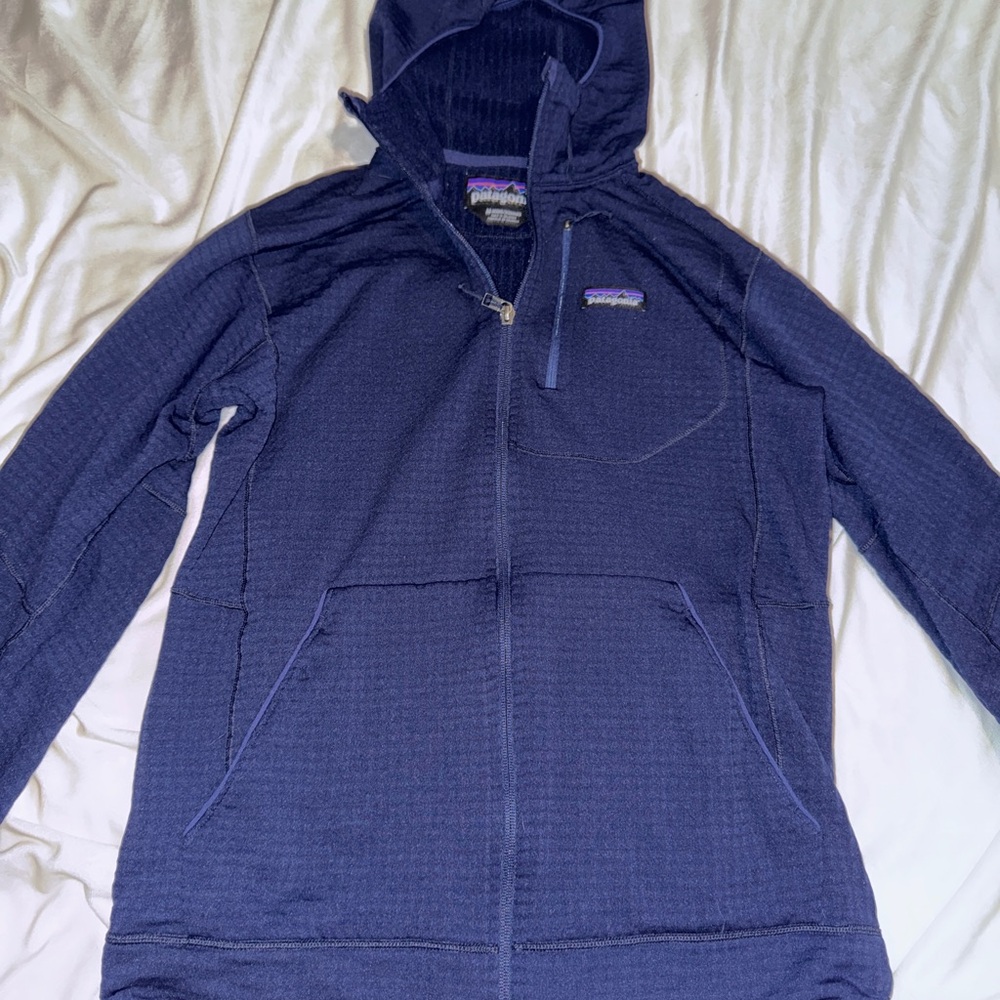 Patagonia men’s R1 Navy Blue Full-Zip Hoodie - medium